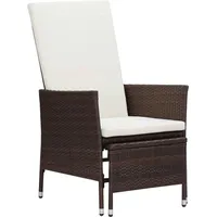 vidaXL 3-tlg. Garten-Lounge-Set mit Auflagen Poly Rattan Braun