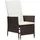 vidaXL 3-tlg. Garten-Lounge-Set mit Auflagen Poly Rattan Braun