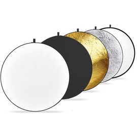 Caruba 5-in-1 Gold, Silber, Schwarz - Weiß, Transparent - 30cm Reflexionsschirm für Studio- und On-Location-Fotografie mit kompaktem, faltbarem Design