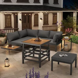 XDOVET Gartenlounge-Set 7-tlg. Grau
