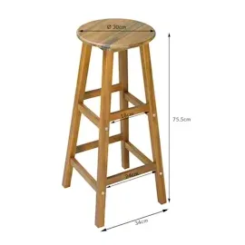 CASARIA CASARIA® 4er Set Barhocker Barstuhl Akazie Holz Massiv