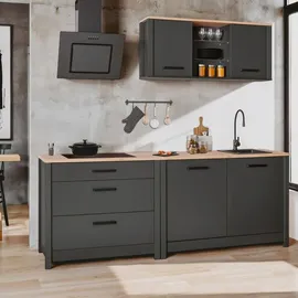 Interlink Küchenzeile Veneto 230 cm grau