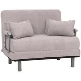 Mendler Schlafsessel HWC-K29, Klappsessel Schlafsofa Gästebett, Liegefläche 190x100cm, Stoff Bouclé (500g/m2) ~ grau