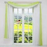 SCHOAL Querbehang Gardine Freihanddeko aus transparentem Voile Deko Gardinen Schals Vorhang Farbverlauf Grün HxB 140x500cm