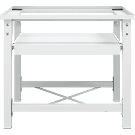vidaXL Waschmaschinen-Untergestell mit Ausziehbarer Ablage, Weiß, 60 x 56,5 x 53,5 cm