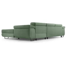 ax living Eckcouch Cord L-Form 3-Sitzer Salbeigrün