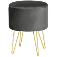 Akord Pouf mit Stauraum ¦ grau Ø: 35.0