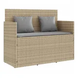 vidaXL Gartenbank mit Kissen Beige Poly Rattan