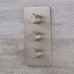 Moderne 3-Wege Duscharmatur  Thermostatisch in gebürstetem Nickel - Harting Hudson Reed