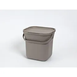 Plastia Biomüll Behälter 6L mit Einsatz  Taupe Braun Kaffeesatz