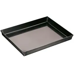 APS Pizzablech, Blaublech, umgelegter Rand, Höhe 2,5 cm 88256 , 1 Blech, Farbe: schwarz