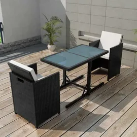vidaXL Bistro-Set 3-tlg. Schwarz