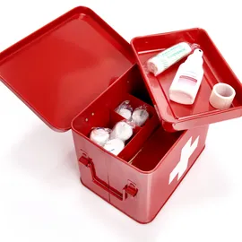 Zeller Medizinbox, Metall, rot