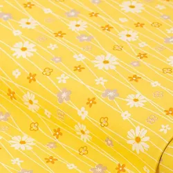 Baumwollstoff Blumen & Linien "Mona", gelb-color