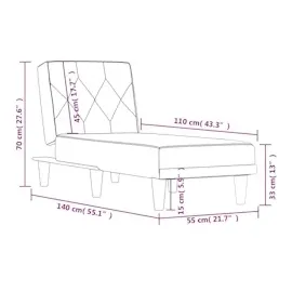 vidaXL Chaiselongue Dunkelgrau Stoff