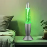 Lavalampe Glitzer Tischleuchte Farbwechsel Glitzer Dekoleuchte Glitzer Kinderzimmer, Silber Grau, 6x Led 0,06w, Dxh 10x35,5 Cm