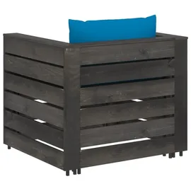 vidaXL Garten-Lounge-Set 2-tlg. grau/blau