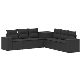 vidaXL Sofa Set 7-tlg. Loungesofa schwarz