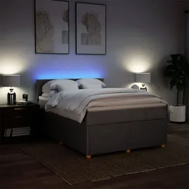vidaXL Boxspringbett mit Matratze Taupe 140x200 cm Stoff