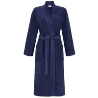 Ringella Unisex-Bademantel mit Bindegürtel aus Frottee, Baumwolle, Kimonokragen, Bindegürtel, Frotteemantel mit Bindegürtel "UNISEX" blau S