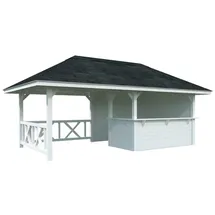 Palmako Pavillon Bianca 16,6 m2 Set 3 weiß lackiert