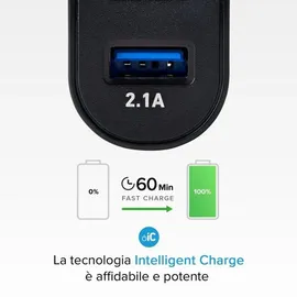 SBS TETR2USB21AFAST, Indoor, AC, 5 V, 2,1 A, Schwarz