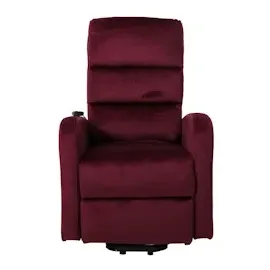 Mendler Fernsehsessel HWC-K62, Sessel Relaxsessel TV-Sessel, Liegefunktion Aufstehhilfe elektrisch, Metall Chenille - bordeaux
