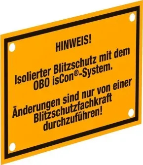 OBO 5408058 Hinweisschild OBO isCon-System 150x100mm Polystyrol gelb isCon HWS