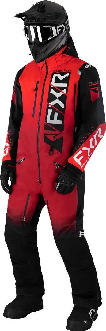 FXR Helium Insulated 2023 1-Teiler Snowmobil Kombi, schwarz-weiss-rot, Größe L für Männer
