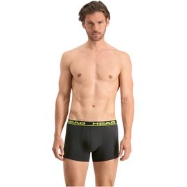 Head Herren Boxershorts im Pack - Basic, Baumwoll Stretch, einfarbig Anthrazit/Gelb L