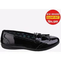 Hush Puppies Esme Leder Junior Schulschuhe Schwarz Slip On UK 10 EU 28