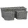 vidaXL Blumentopfkorb mit Speicher 3 pcs Grau Kubu Rattan