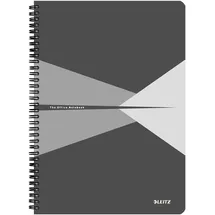 Leitz 46470085 Office Collegeblock A4 kariert, spiralgebunden mit Karton Einband Grau