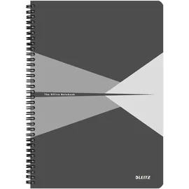 Leitz 46470085 Office Collegeblock A4 kariert, spiralgebunden mit Karton Einband Grau