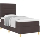 vidaXL Boxspringbett 100 x 200 cm Dunkelbraun/Grau