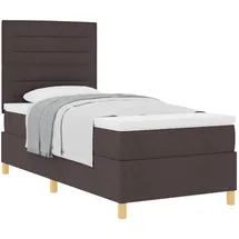vidaXL Boxspringbett 100 x 200 cm Dunkelbraun/Grau
