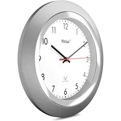 Mebus 19452 Wanduhr Mechanische Wanduhr Rund Silber, Weiß