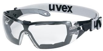 uvex Bügelbrille pheos guard, UV400 farblos farblos uvex supravision extreme - 9192180 - schwarz/grau/transparent