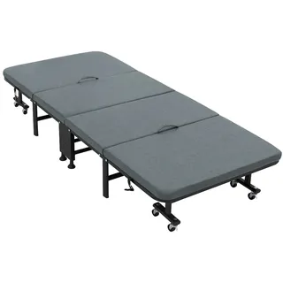 ECD Germany Gästebett Klappbett 90 x 200 cm grau