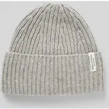 Beanie aus hochwertigem Schurwoll-Kaschmir-Mix mit geripptem Umschlag, Hellgrau Melange, 1