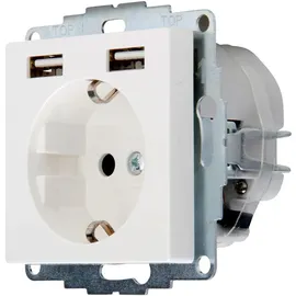 Kopp Schuko-Steckdose mit 2 USB-Anschlüssen Weiß 2 St.