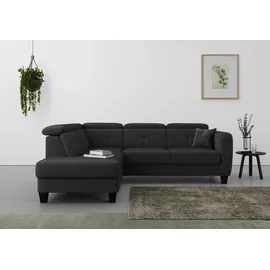 sit&more Ecksofa SIT & MORE "Belluci L-Form", schwarz, B:249cm H:85cm T:195cm, Sofas, Ecksofa, inklusive Federkern, wahlweise mit Bettfunktion und Bettkasten