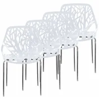 Makika Caluna Kunststoff Metall weiß 4er Set
