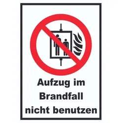 Aufzug im Brandfall nicht benutzen Schild A6 (105x148mm)
