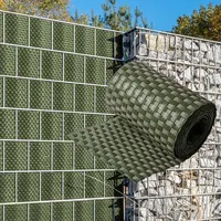 nyvi Polyrattan Sichtschutzstreifen Privafence 255 x 19 cm - Sichtschutz für Doppelstabmatten Zaun Farbe:Grün;Anzahl:10