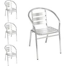 Mojawo Gartenstuhl 54 x 57 x 45 cm grau/silber 4 St.