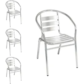 Mojawo Gartenstuhl 54 x 57 x 45 cm grau/silber 4 St.