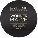 Eveline Cosmetics Wonder Match Kompaktpuder mit SPF 30 - Mattes Finish, Vegane Formel, Mittlere bis Volle Deckkraft