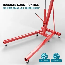 Wiltec Motorheber Stahl 2000 kg klappbar