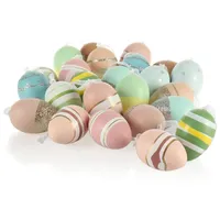 COM-FOUR 24x Dekoaufhänger Ostern - Oster-Eier aus Kunststoff zum